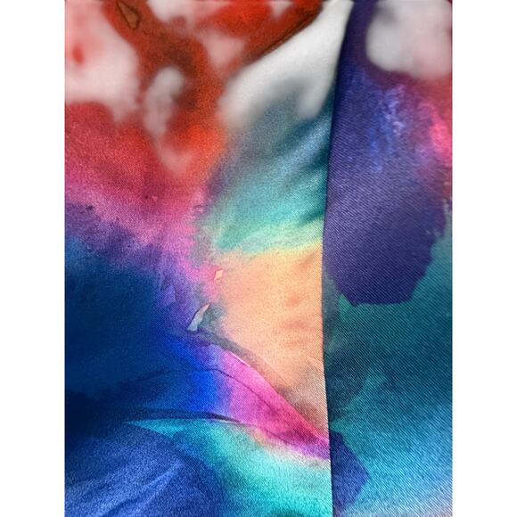 Alice + Olivia Multicolor Satin Dress with Lace Back Detail - Size 6 - Picture 8 of 16